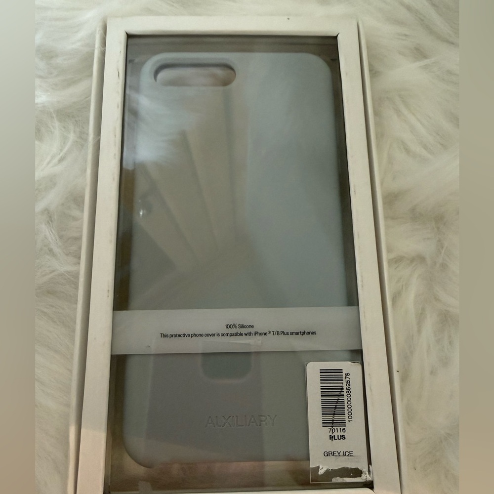 Auxiliary Silver Silicone Case for iPhone 7/8 Plus